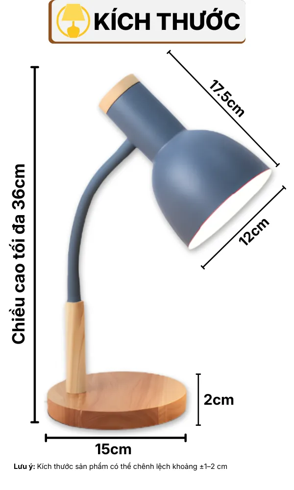 THÔNG SỐ KỸ THUẬT ĐÈN BÀN HỌC LVG2