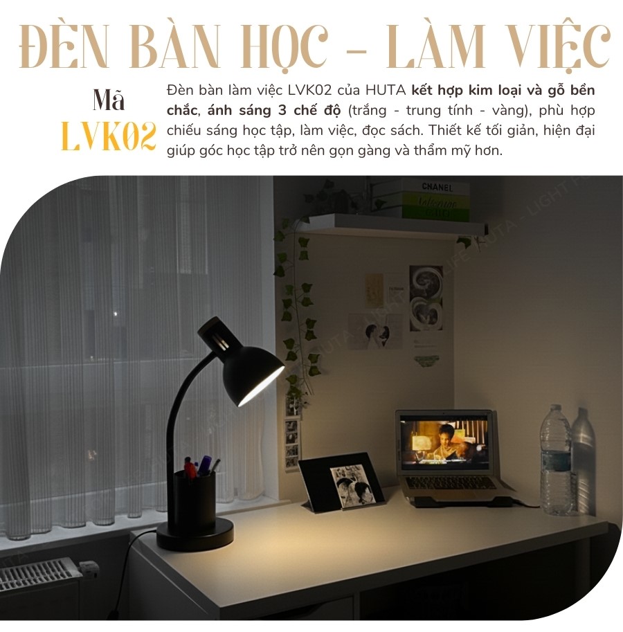 1. Đèn bàn học mã LVK2 có gì nổi bật?