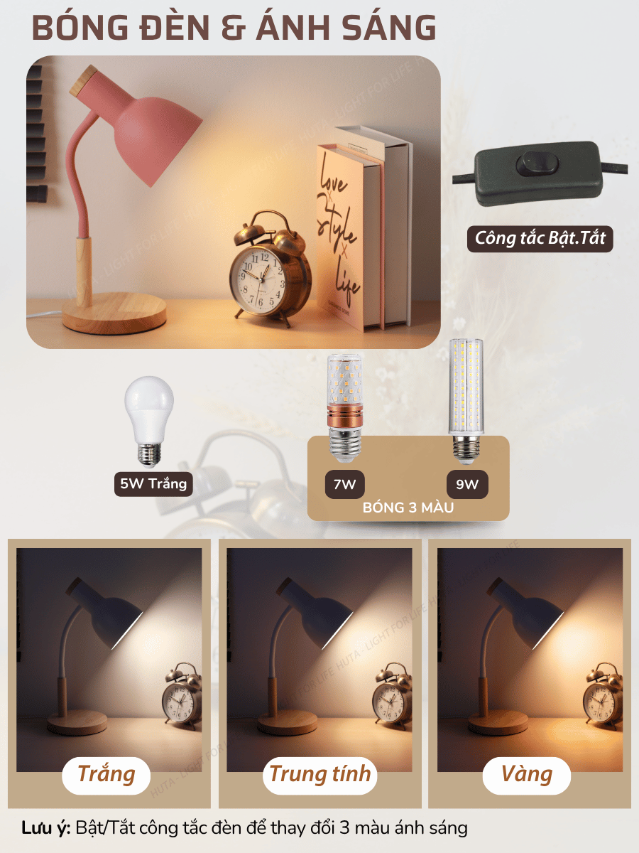 2. Thông số kĩ thuật đèn bàn học LVG02