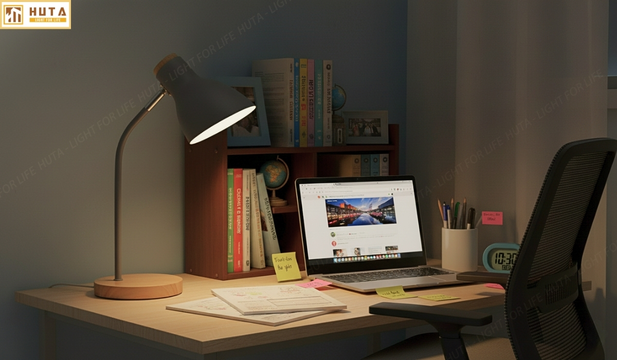 Đèn Bàn Học HUTA Light For Life LVG1 Ánh Sáng Trắng Vàng, Decor Phòng, Đèn Học Để Bàn