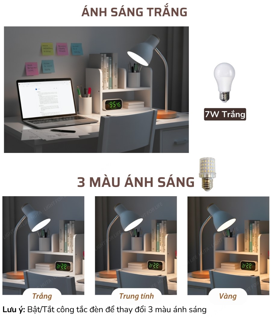 2. Thông số kĩ thuật đèn bàn học LVG1