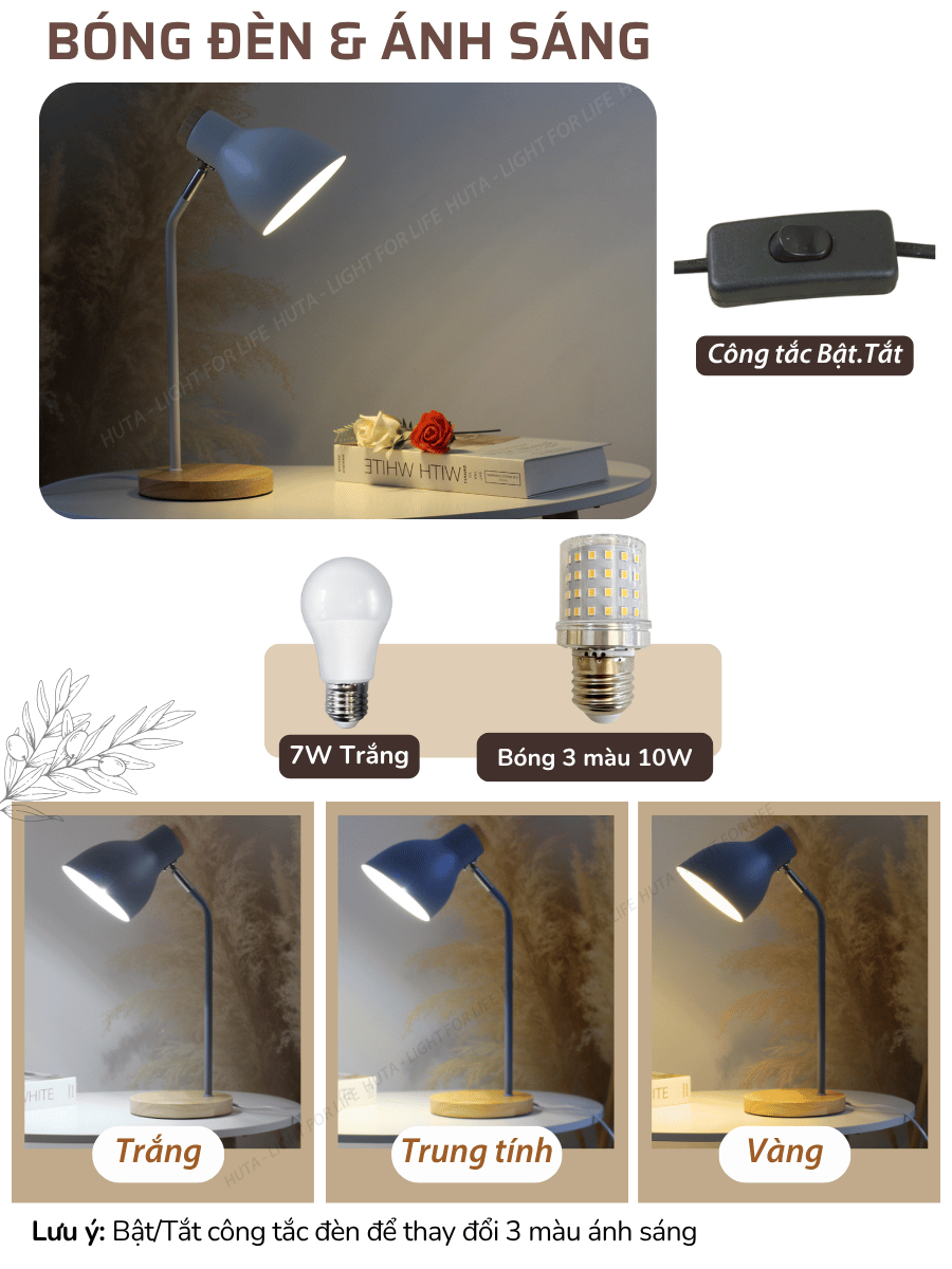 2. Thông số kĩ thuật đèn bàn học LVG01