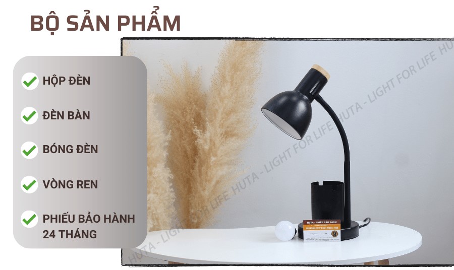 5. Chính sách bảo hành và cam kết đèn bàn học HUTA