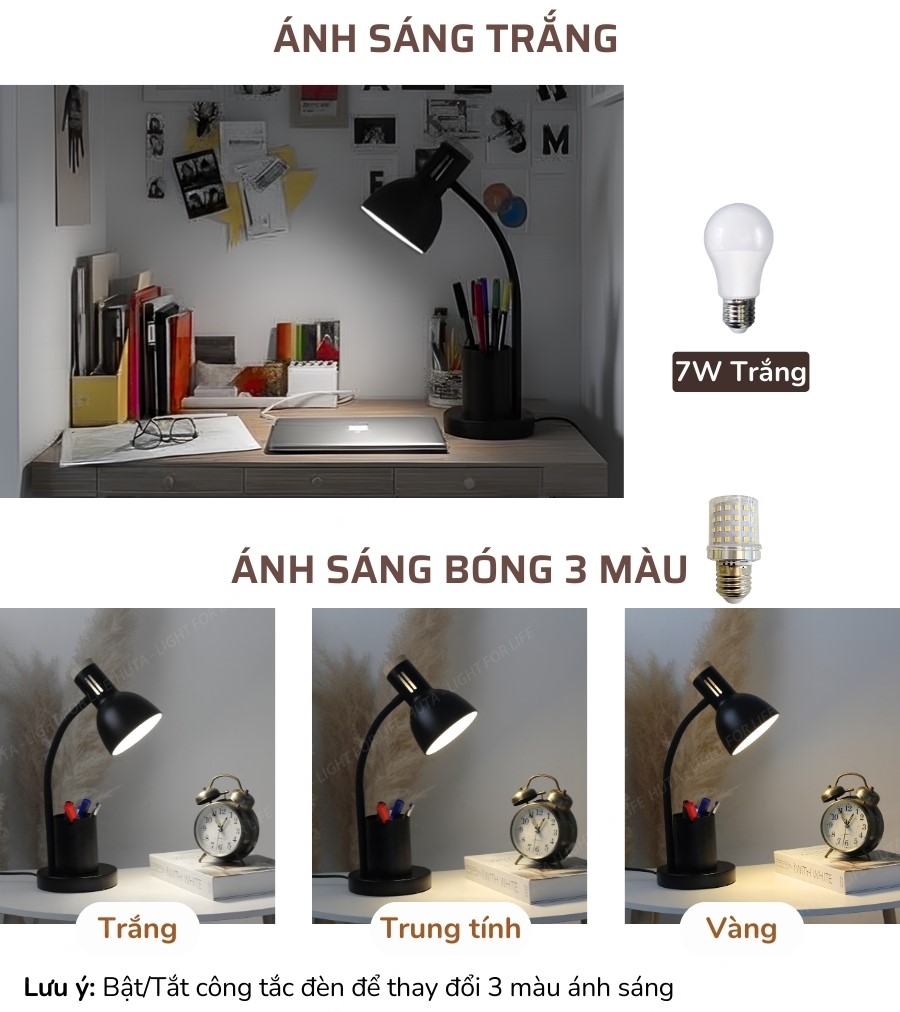 2. Thông số kĩ thuật đèn bàn học mã LVK2