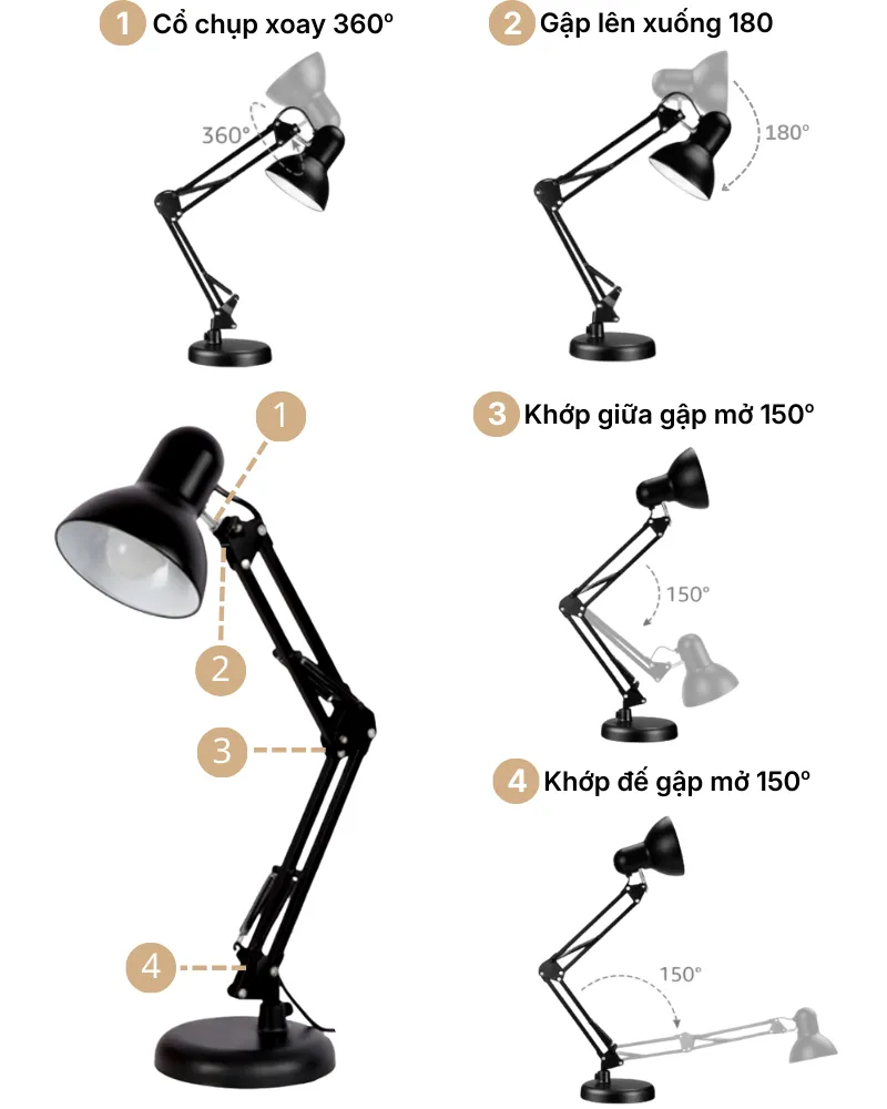 2. CHẤT LIỆU VÀ PHÂN LOẠI ĐÈN BÀN HỌC KYSU1