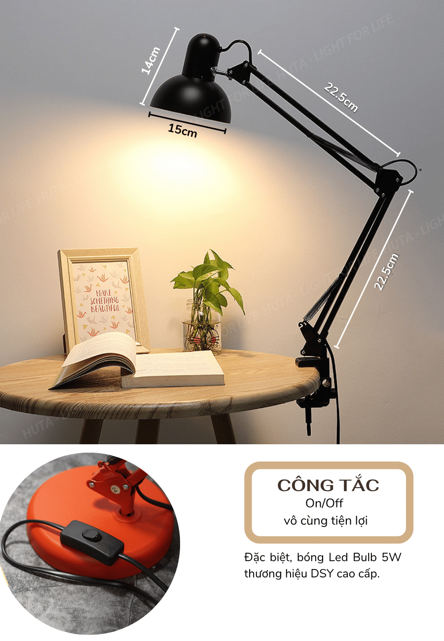 2. Thông số kĩ thuật đèn bàn làm việc K01