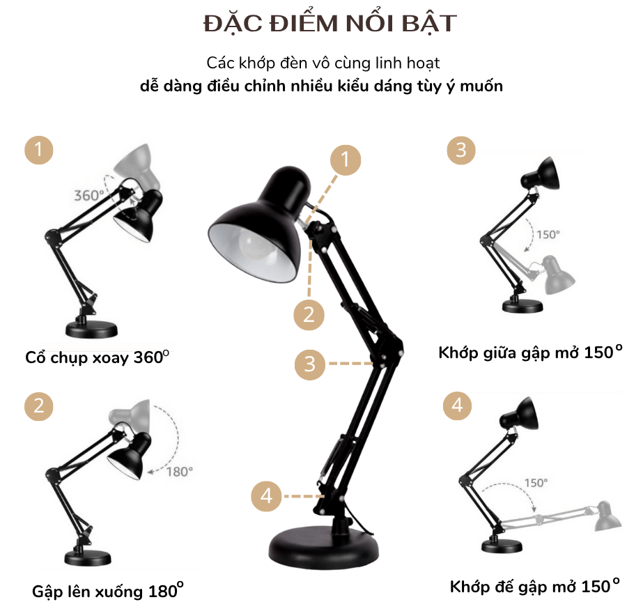 1. Đèn bàn làm việc mã KYSU01 có gì nổi bật?