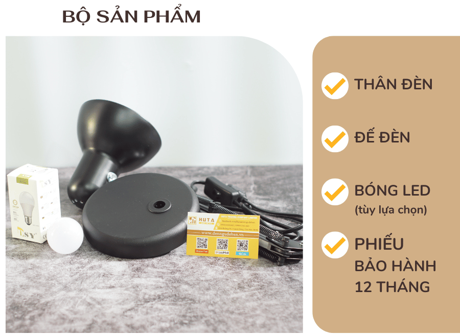 5. Chính sách bảo hành đèn bàn làm việc HUTA