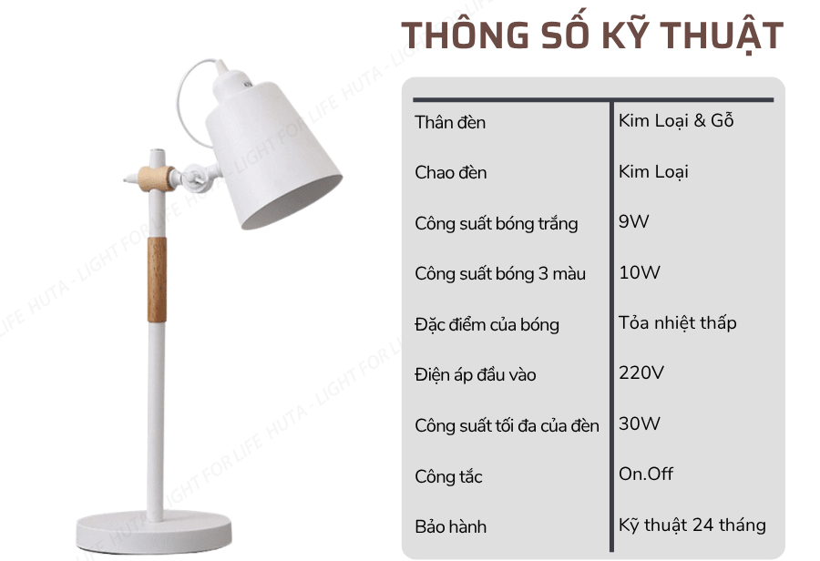 2. Thông số kĩ thuật đèn cây đứng mã LVK01