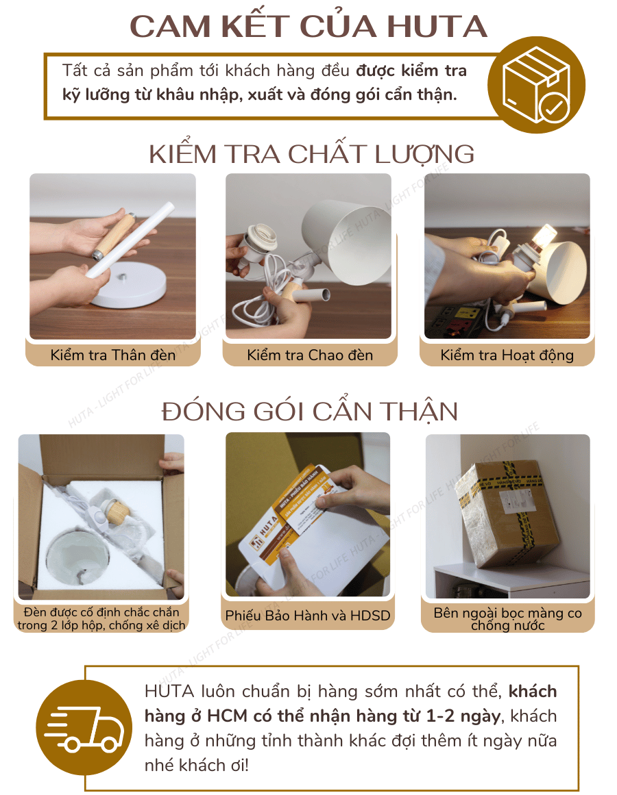 5. Chính sách bảo hành đèn cây đứng HUTA