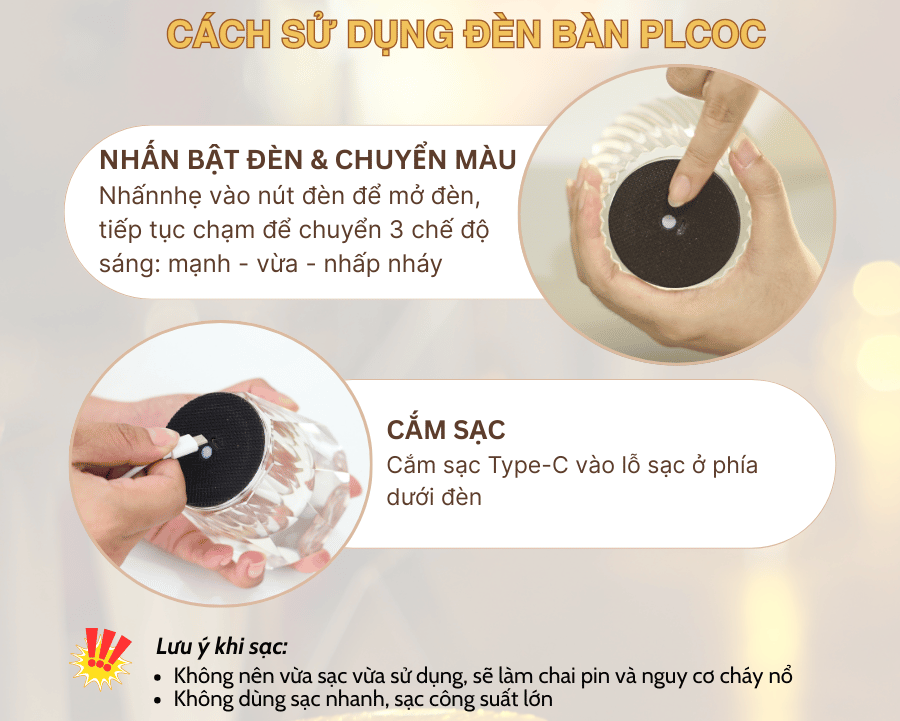 Đèn bàn LED quán bar, nhà hàng PLCOC có dễ sử dụng không?