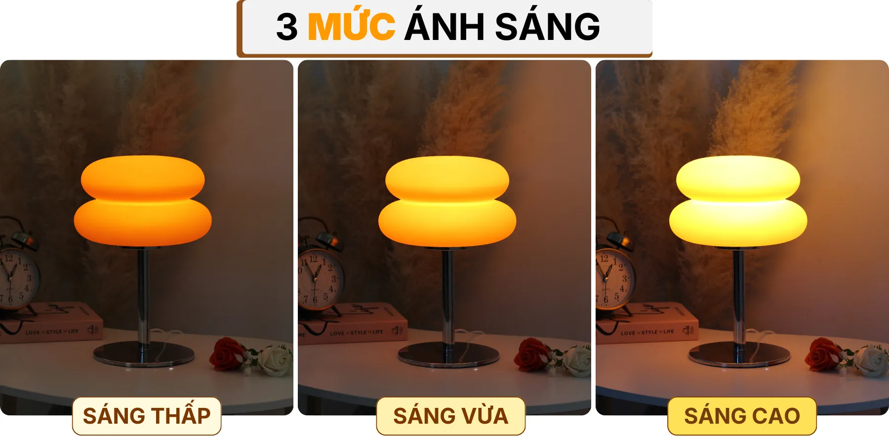 4. HIỆU ỨNG ÁNH SÁNG ĐÈN BÀN TRANG TRÍ BREAD