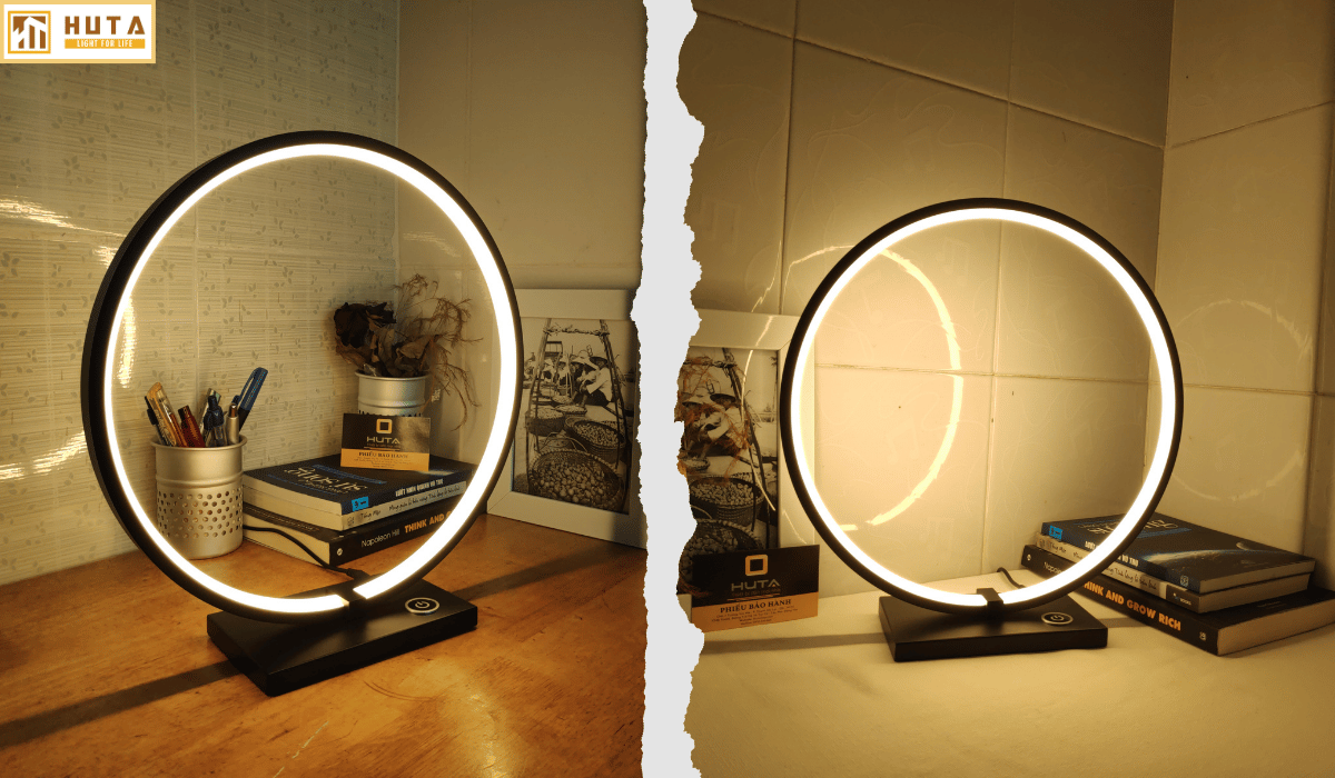 Đèn bàn trang trí HUTA Light For Life Mã C01 Khung Nhôm Chắc Chắn, Điều Chỉnh Ánh Sáng