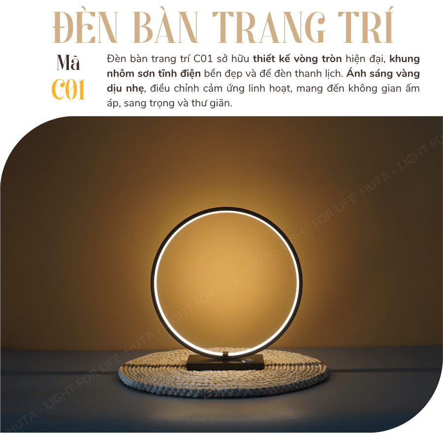1. Đèn bàn trang trí mã C01 có gì nổi bật?