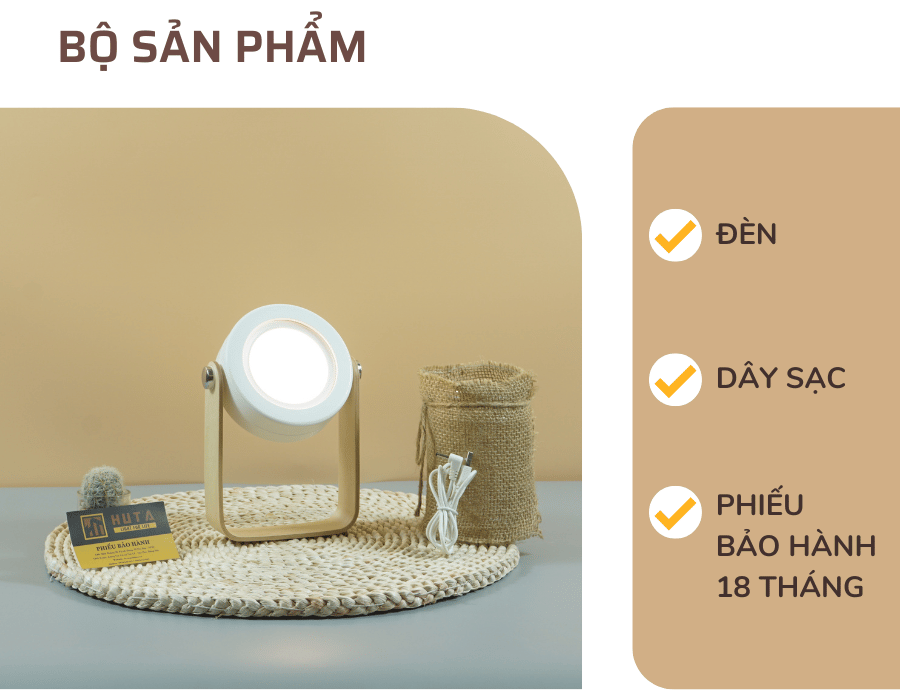 5. Chính sách bảo hành đèn bàn LED HUTA