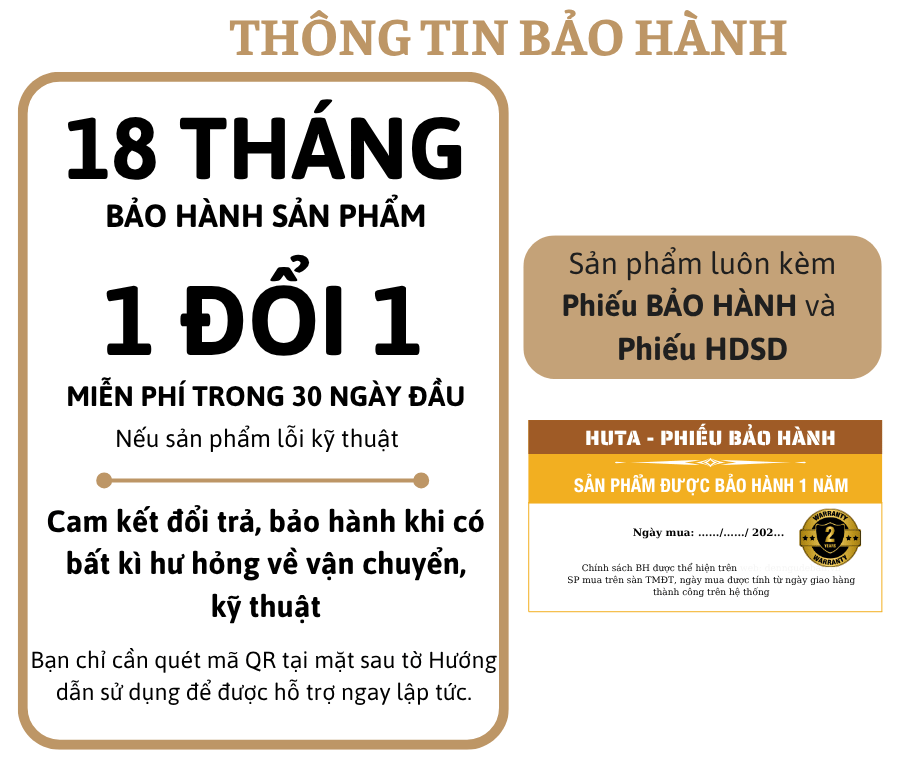 5. Chính sách bảo hành đèn bàn LED HUTA