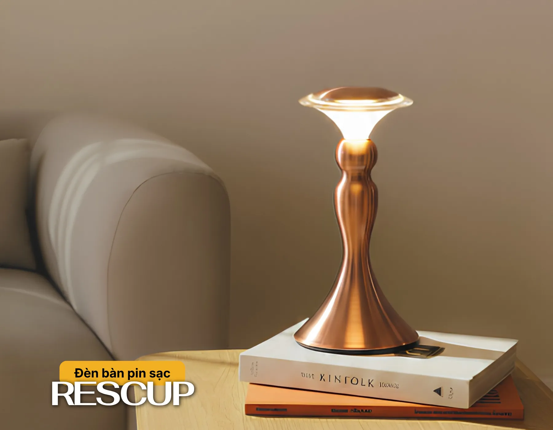 Đèn Bàn Pin Sạc HUTA Light For Life RESCUP Điều Chỉnh Độ Sáng, Kim Loại Sơn Tĩnh Điện, Thiết Kế Hiện Đại