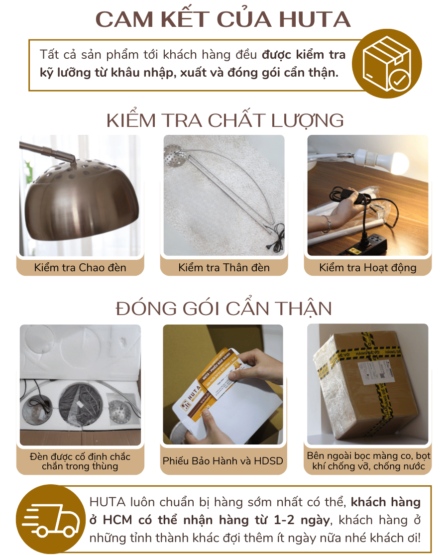 5. Chính sách bảo hành đèn cây đứng HUTA