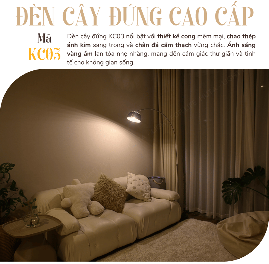 1. Đèn cây đứng mã KC03 có gì nổi bật?