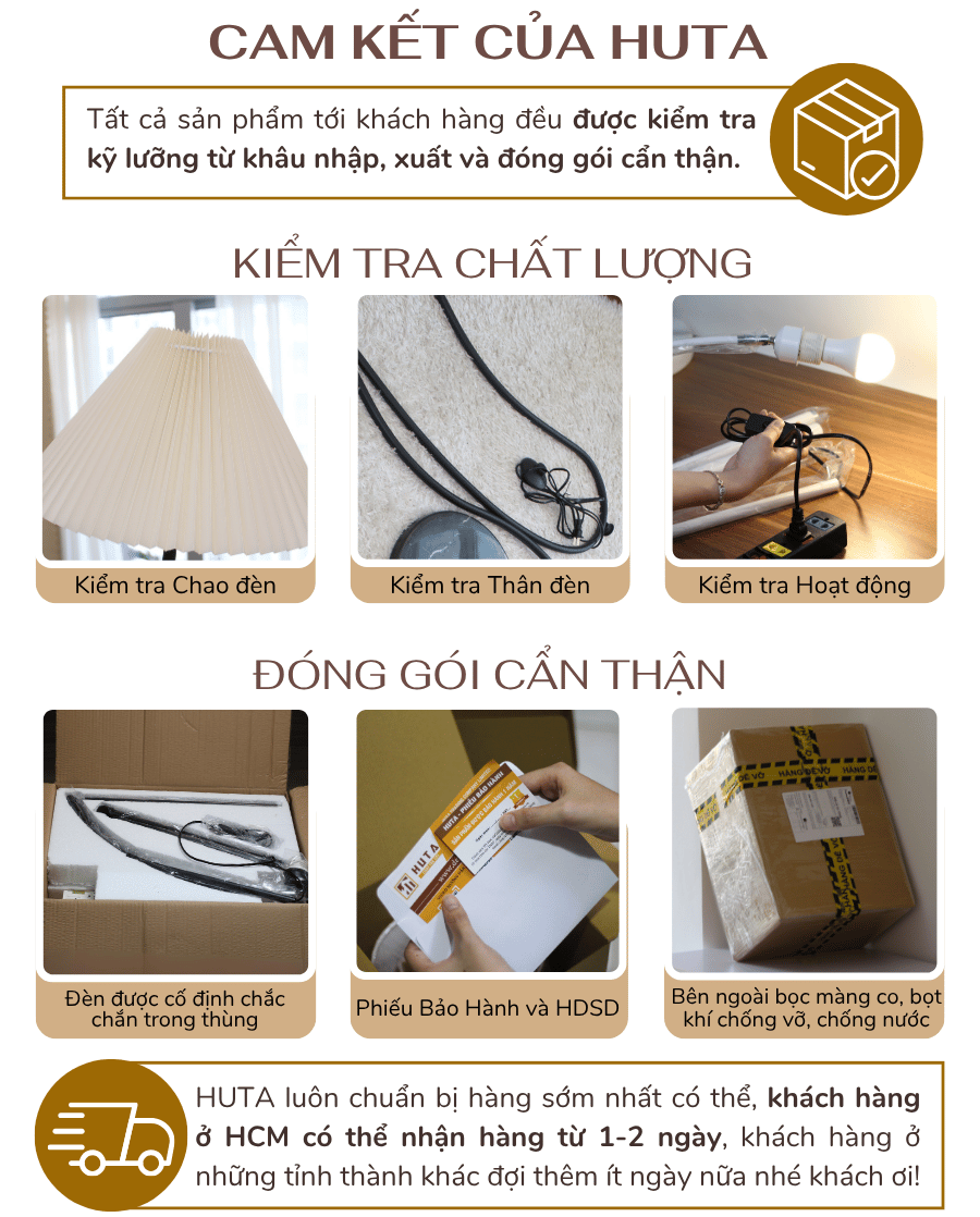 5. Chính sách bảo hành đèn cây đứng HUTA