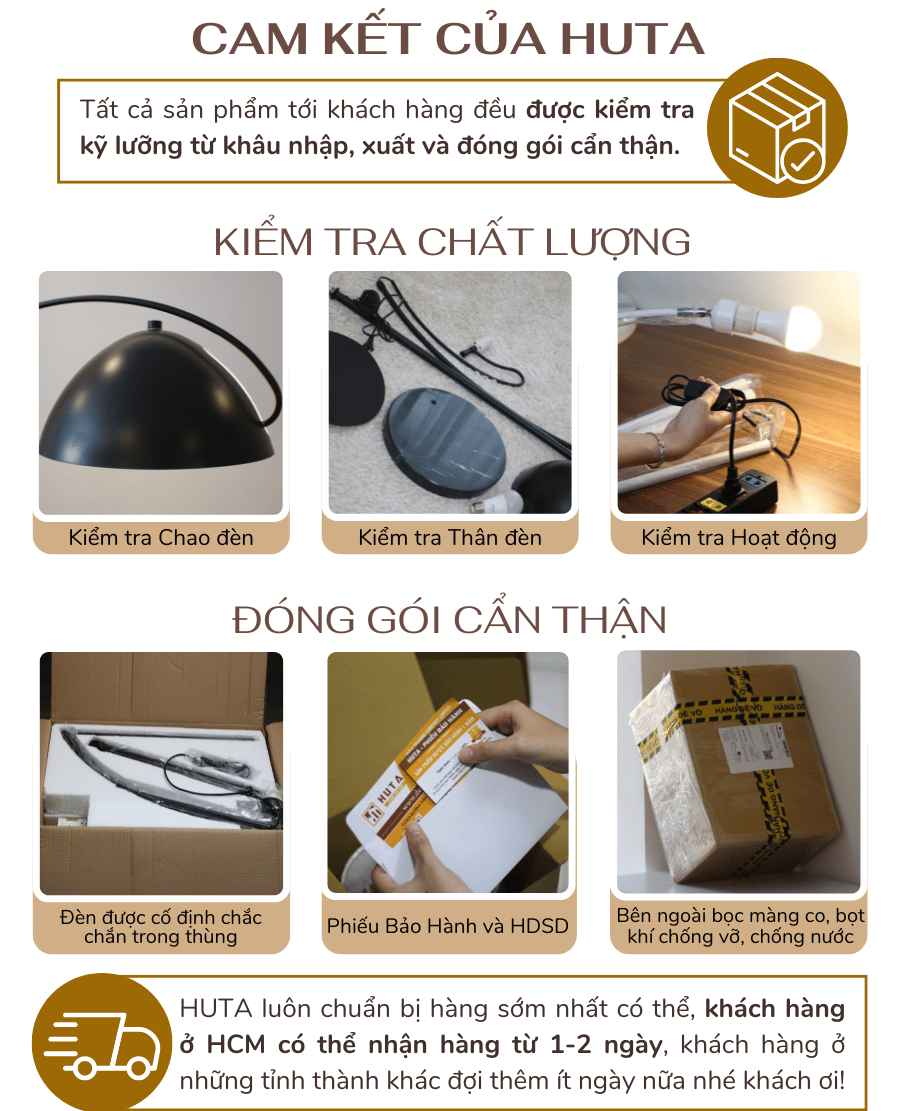 5. Chính sách bảo hành đèn cây đứng HUTA