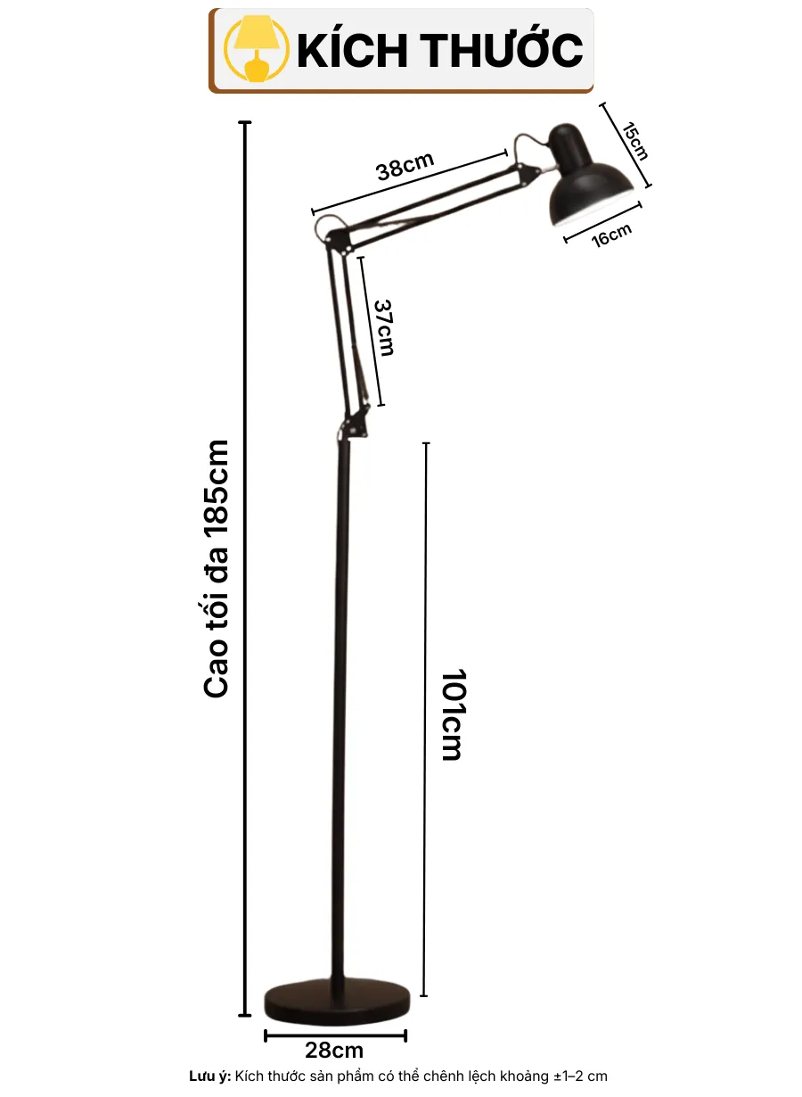 THÔNG SỐ KỸ THUẬT ĐÈN CÂY ĐỨNG ĐÈN SÀN KC1