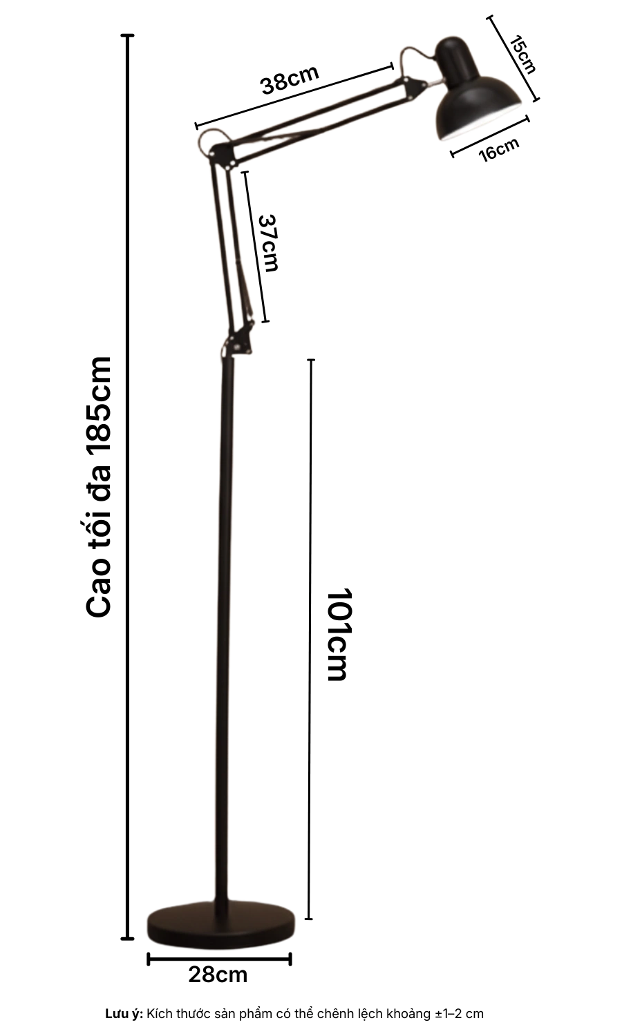 3. THÔNG SỐ KỸ THUẬT ĐÈN CÂY ĐỨNG ĐÈN SÀN KC1