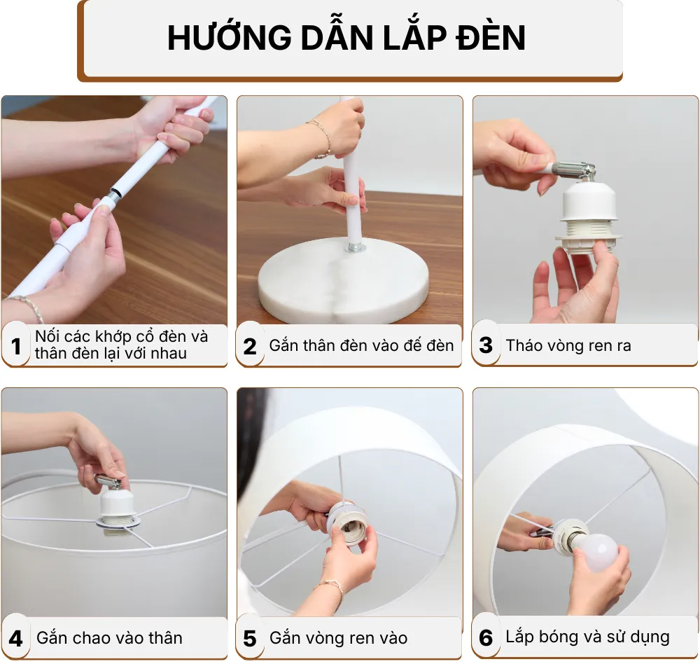 5. HƯỚNG DẪN LẮP RÁP ĐÈN CÂY ĐỨNG ĐÈN SÀN KC2
