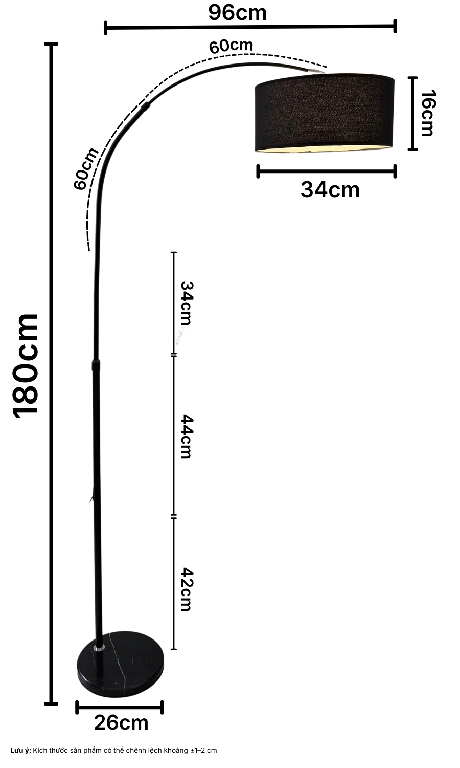 3. THÔNG SỐ KỸ THUẬT ĐÈN CÂY ĐỨNG ĐÈN SÀN KC2