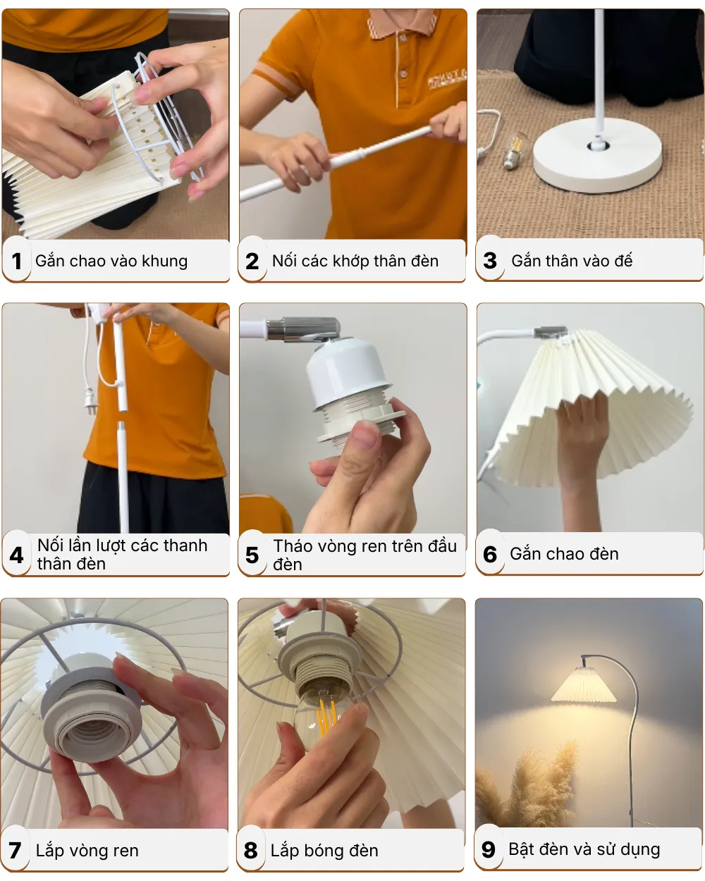 5. HƯỚNG DẪN LẮP RÁP ĐÈN CÂY ĐỨNG ĐÈN SÀN KC6