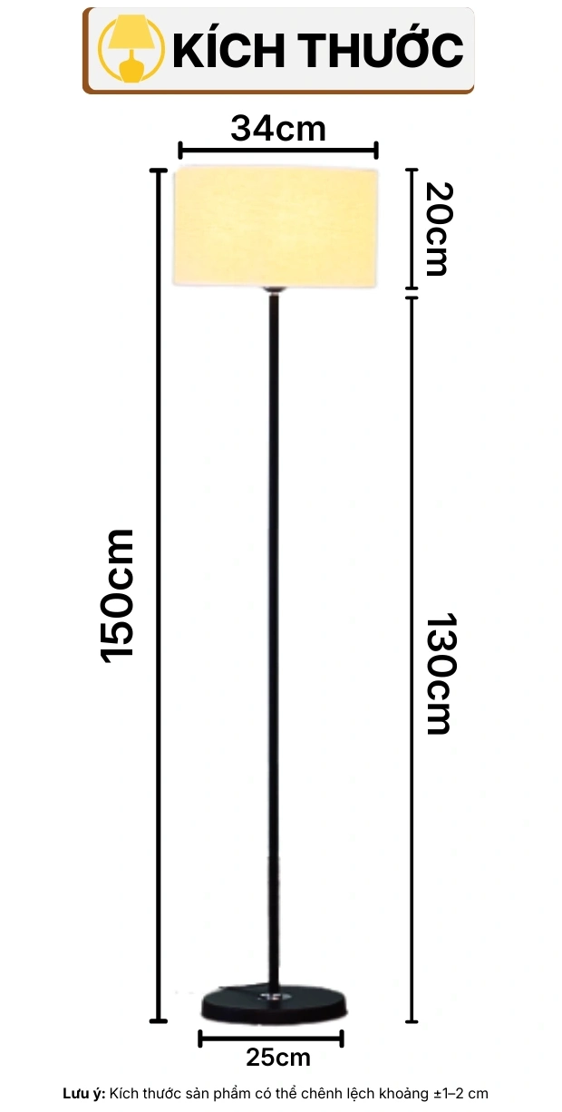 THÔNG SỐ KỸ THUẬT ĐÈN CÂY ĐỨNG ĐÈN SÀN KT4