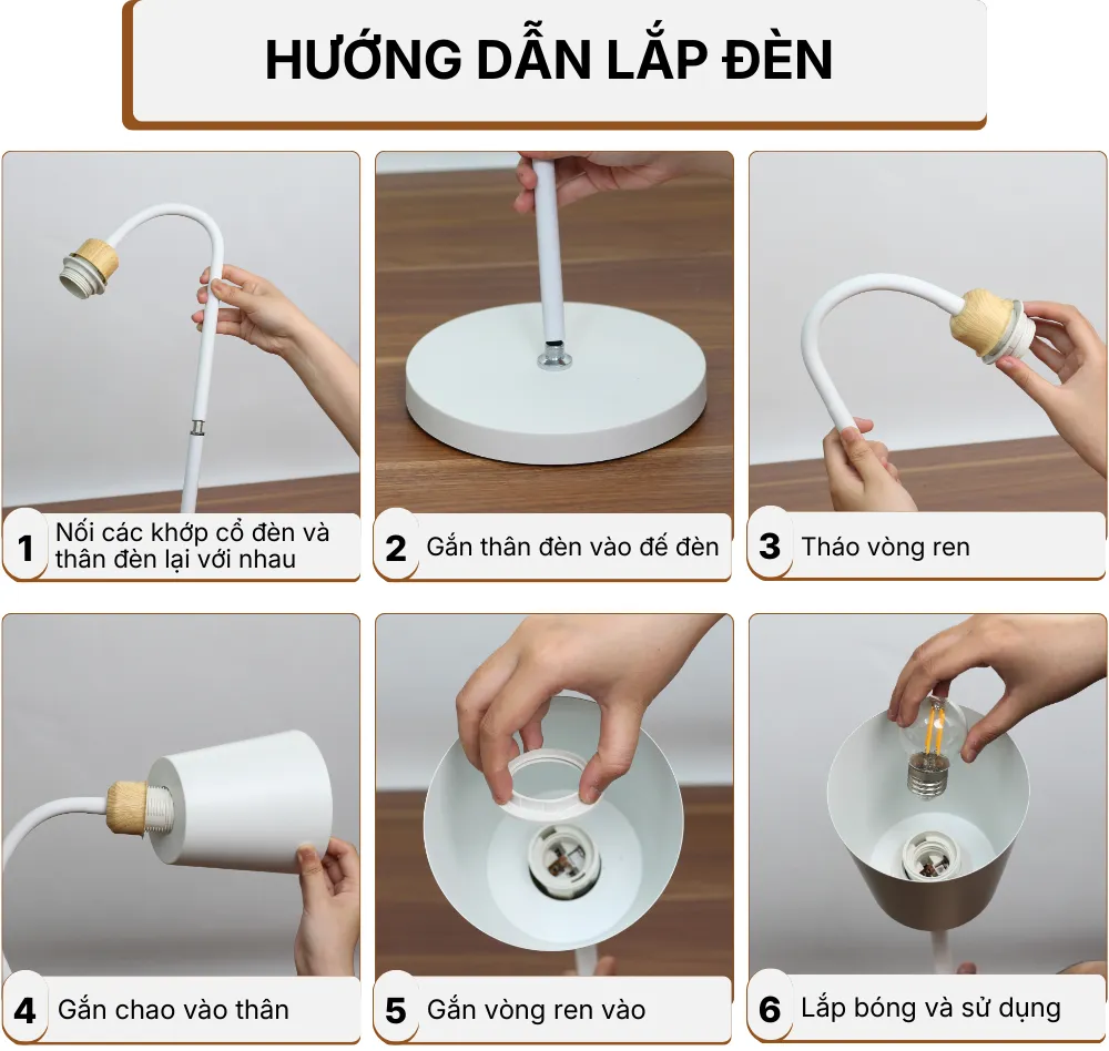 5. HƯỚNG DẪN LẮP RÁP ĐÈN CÂY ĐỨNG ĐÈN SÀN KT5