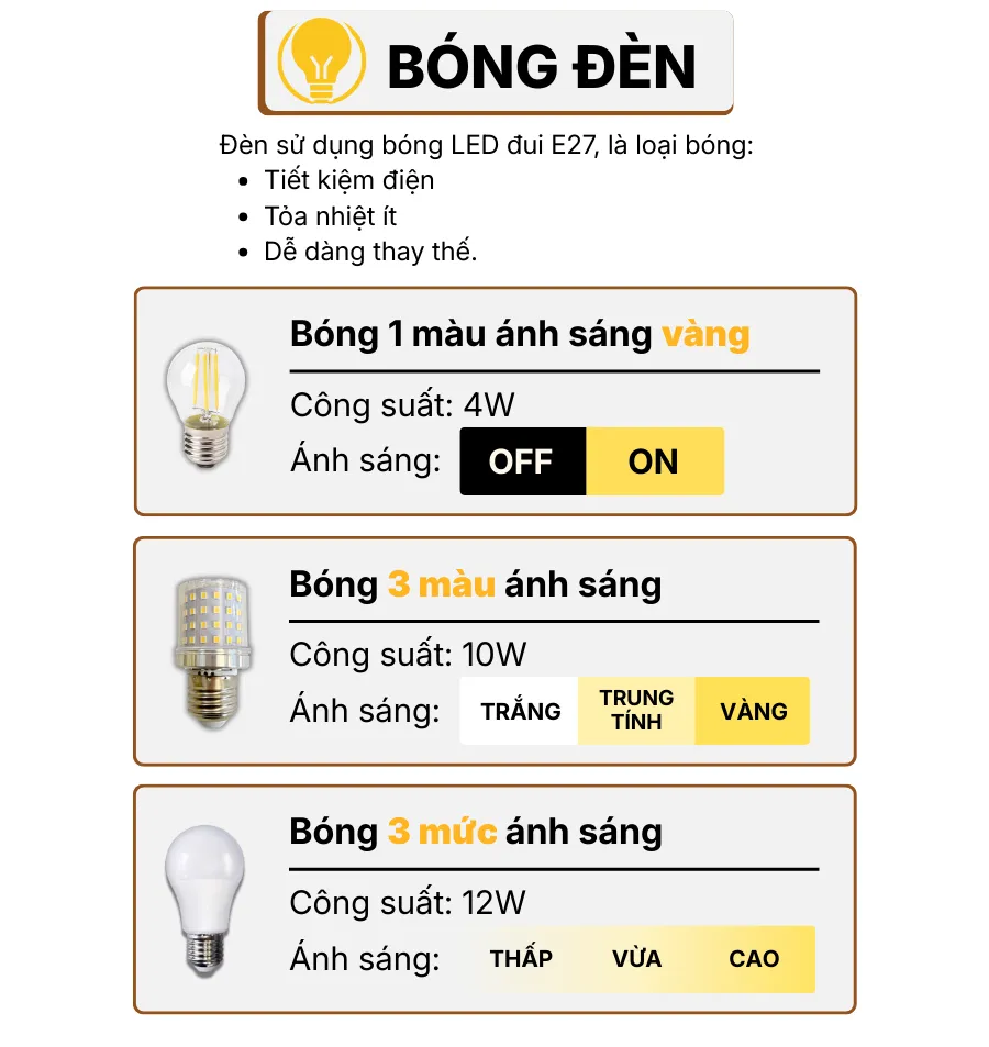 THÔNG SỐ KỸ THUẬT ĐÈN CÂY ĐỨNG ĐÈN SÀN KT6