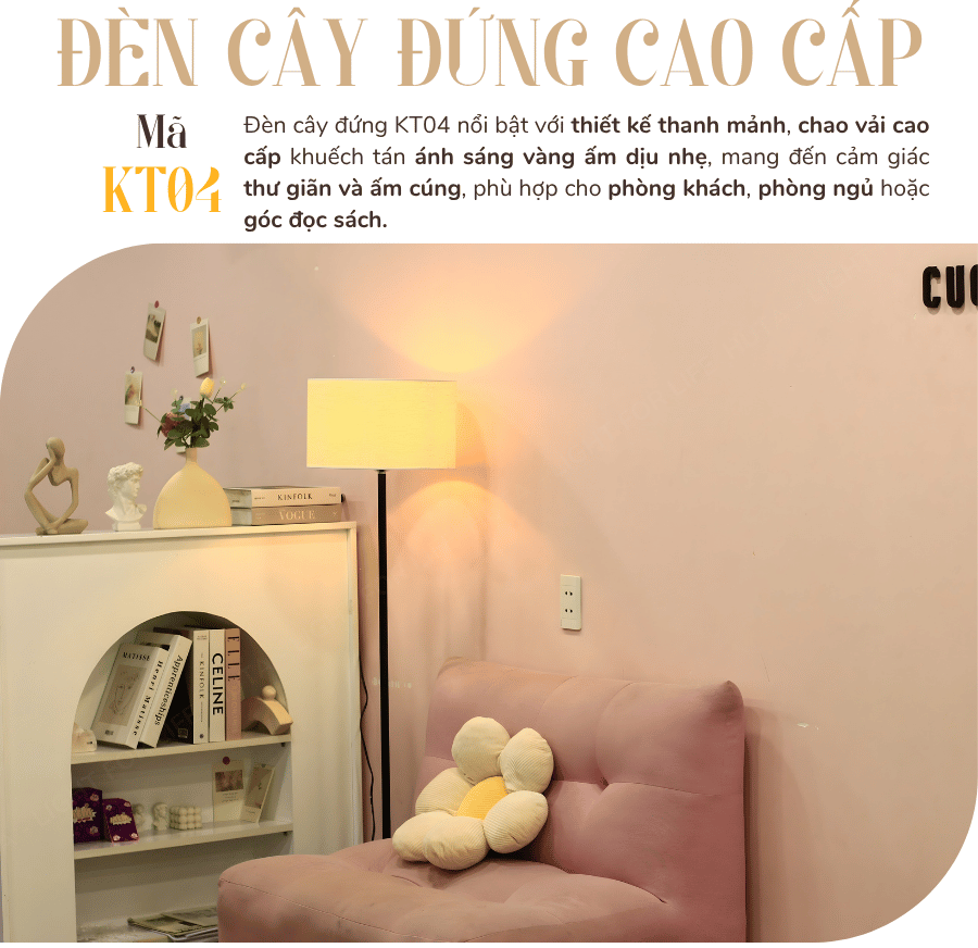 1. Đèn cây đứng mã KT04 có gì nổi bật?