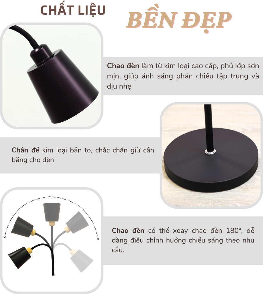 1. Đèn cây đứng mã KT05 có gì nổi bật?