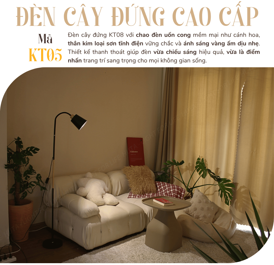 1. Đèn cây đứng mã KT05 có gì nổi bật?