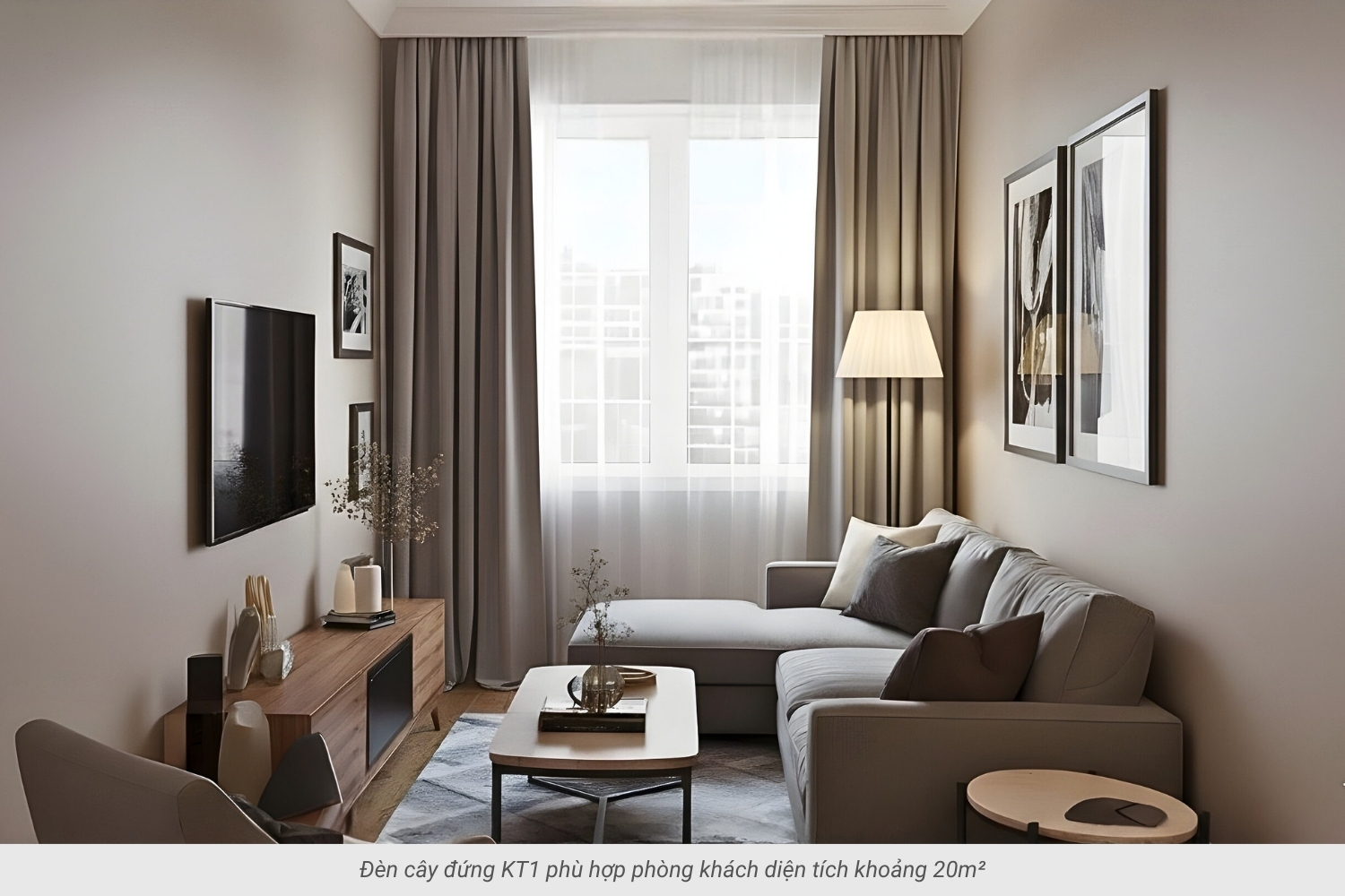 2.1 Đèn cây đứng mã KT1 điều chỉnh ánh sáng linh hoạt