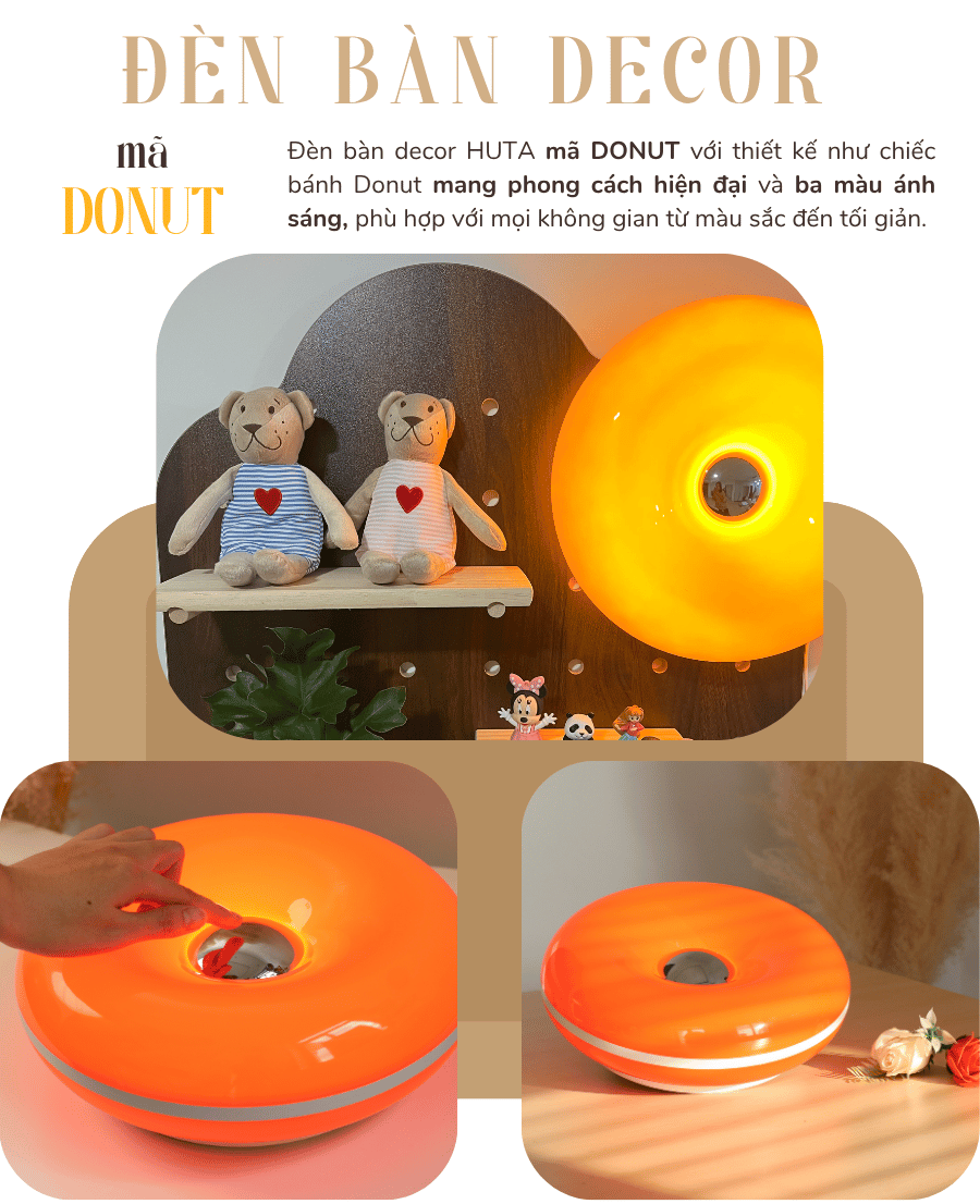 1. Đèn bàn trang trí mã DONUT có gì nổi bật?