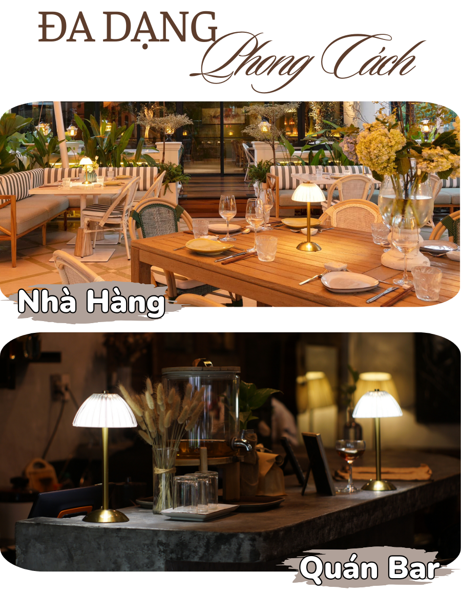 Ứng dụng của đèn bàn LED quầy bar, nhà hàng RESDUNON