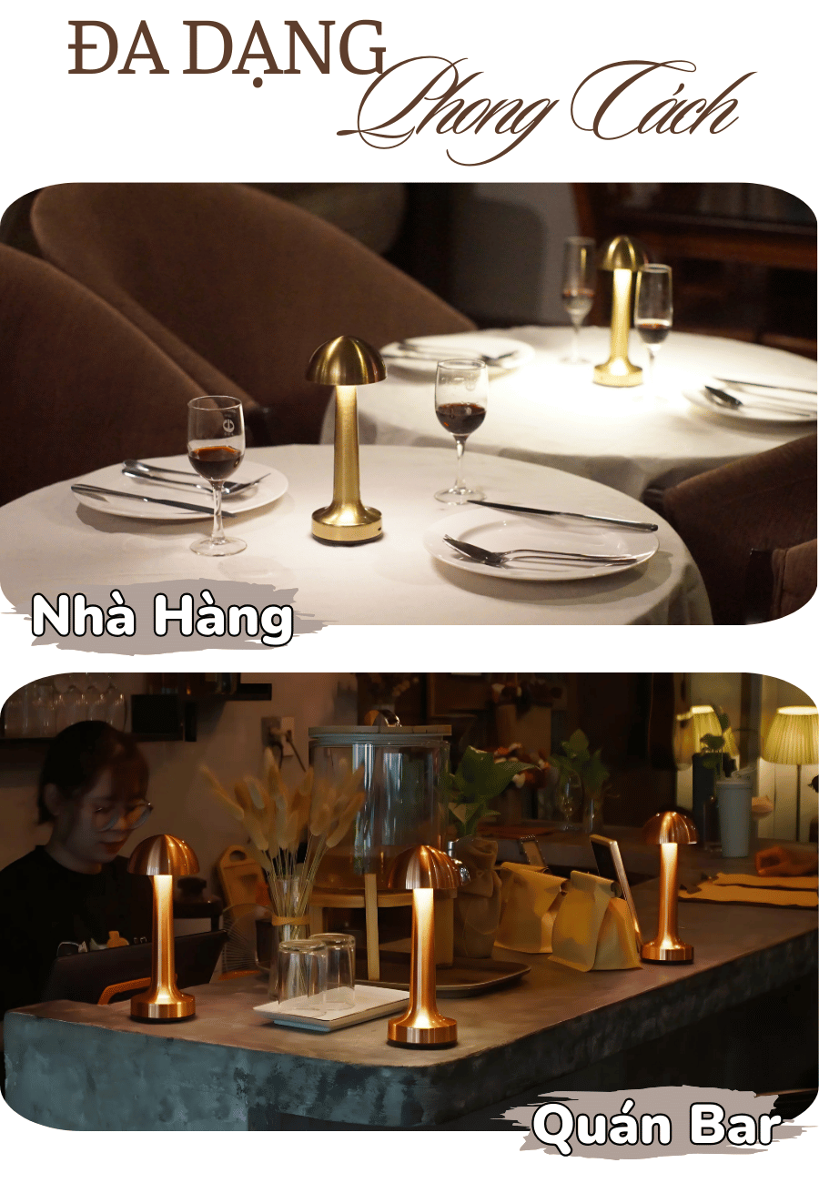 Ứng dụng của đèn bàn LED quầy bar, nhà hàng RESNON