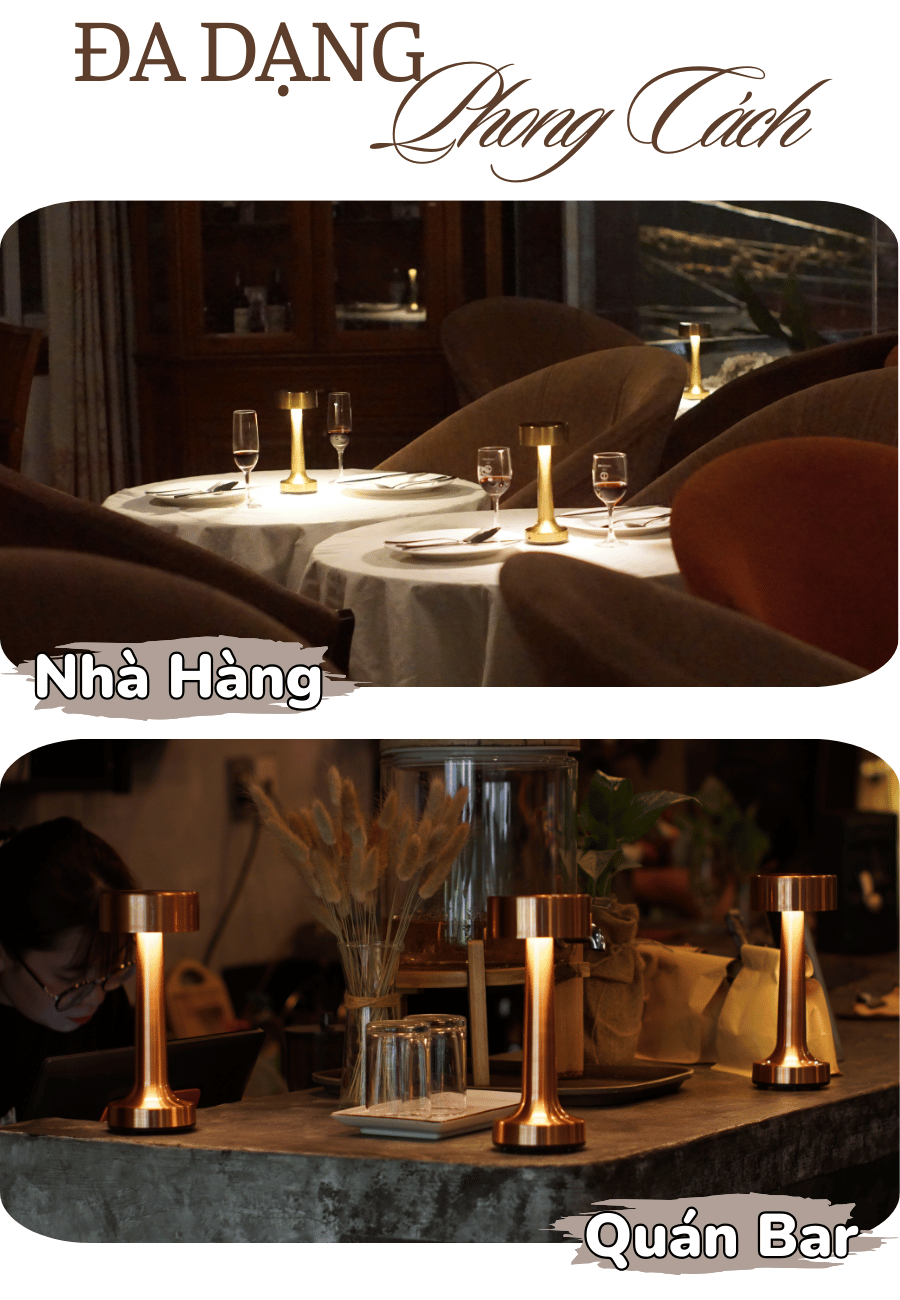 Ứng dụng của đèn bàn LED quầy bar, nhà hàng RESTRU