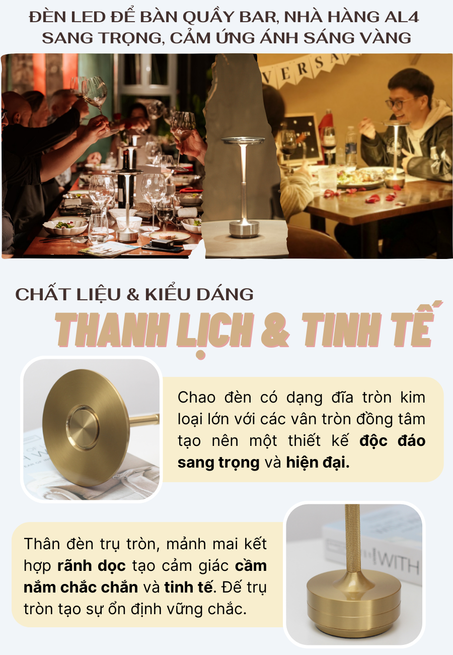 Đèn trang trí bàn ăn cho quán bar, nhà hàng và khách sạn mã AL4