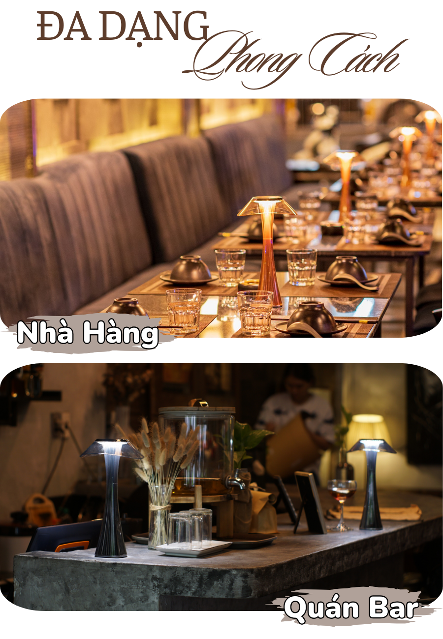 Ứng dụng của đèn bàn LED quán bar, nhà hàng ET1