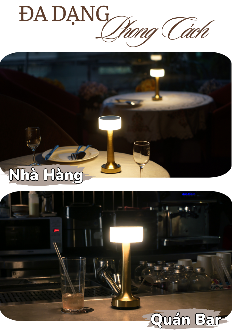 Ứng dụng của đèn bàn LED quầy bar, nhà hàng RESTA