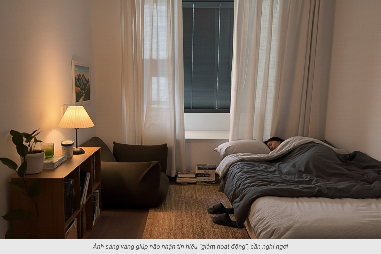 2. Đèn ngủ ánh sáng vàng theo cơ chế ảnh hưởng nhịp sinh học
