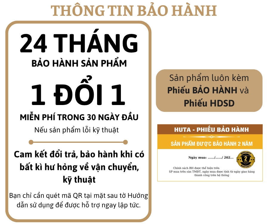 5. Chính sách bảo hành đèn ngủ để bàn HUTA