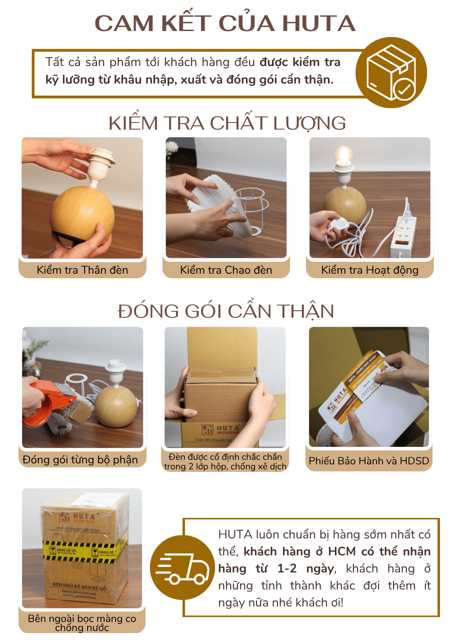 5. Chính sách bảo hành đèn ngủ để bàn HUTA