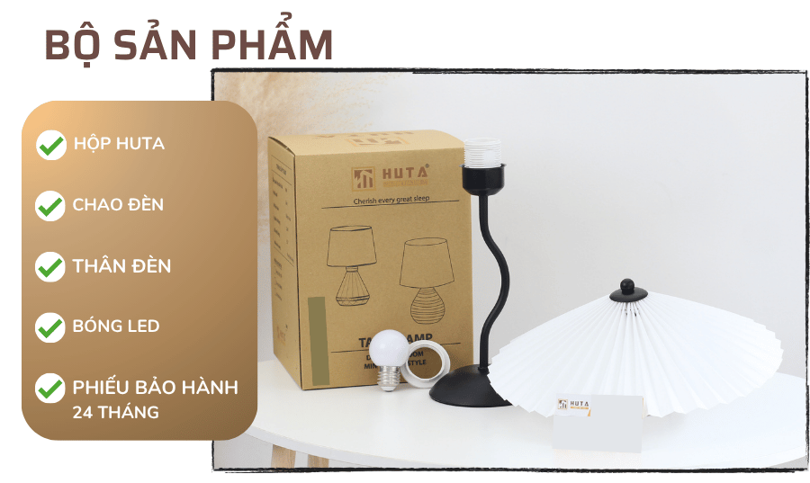 5. Chính sách bảo hành đèn ngủ để bàn HUTA