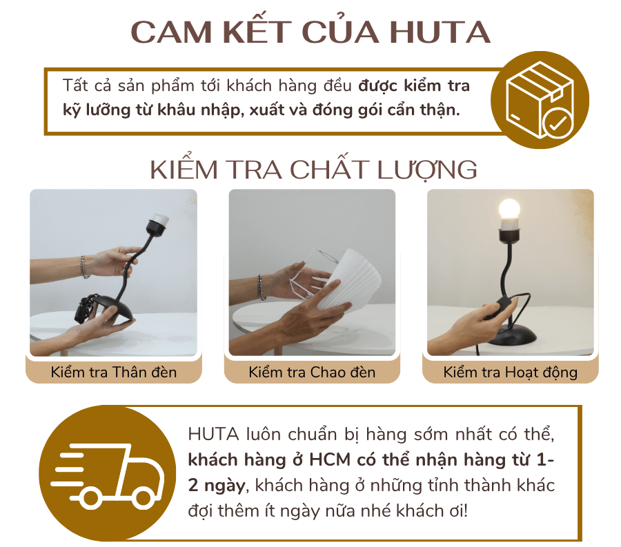5. Chính sách bảo hành đèn ngủ để bàn HUTA