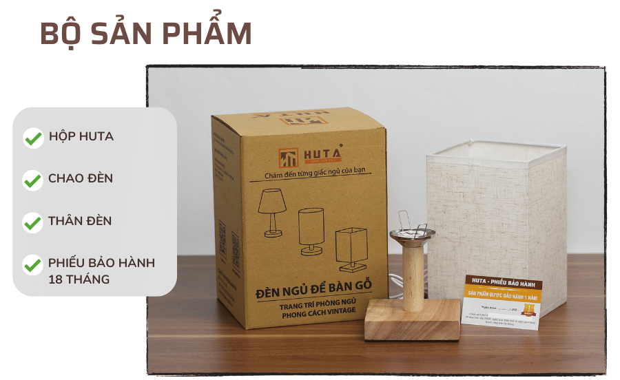 5. Chính sách bảo hành đèn ngủ để bàn HUTA